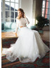 Two Piece Sequined Lace Beaded Wedding Dress